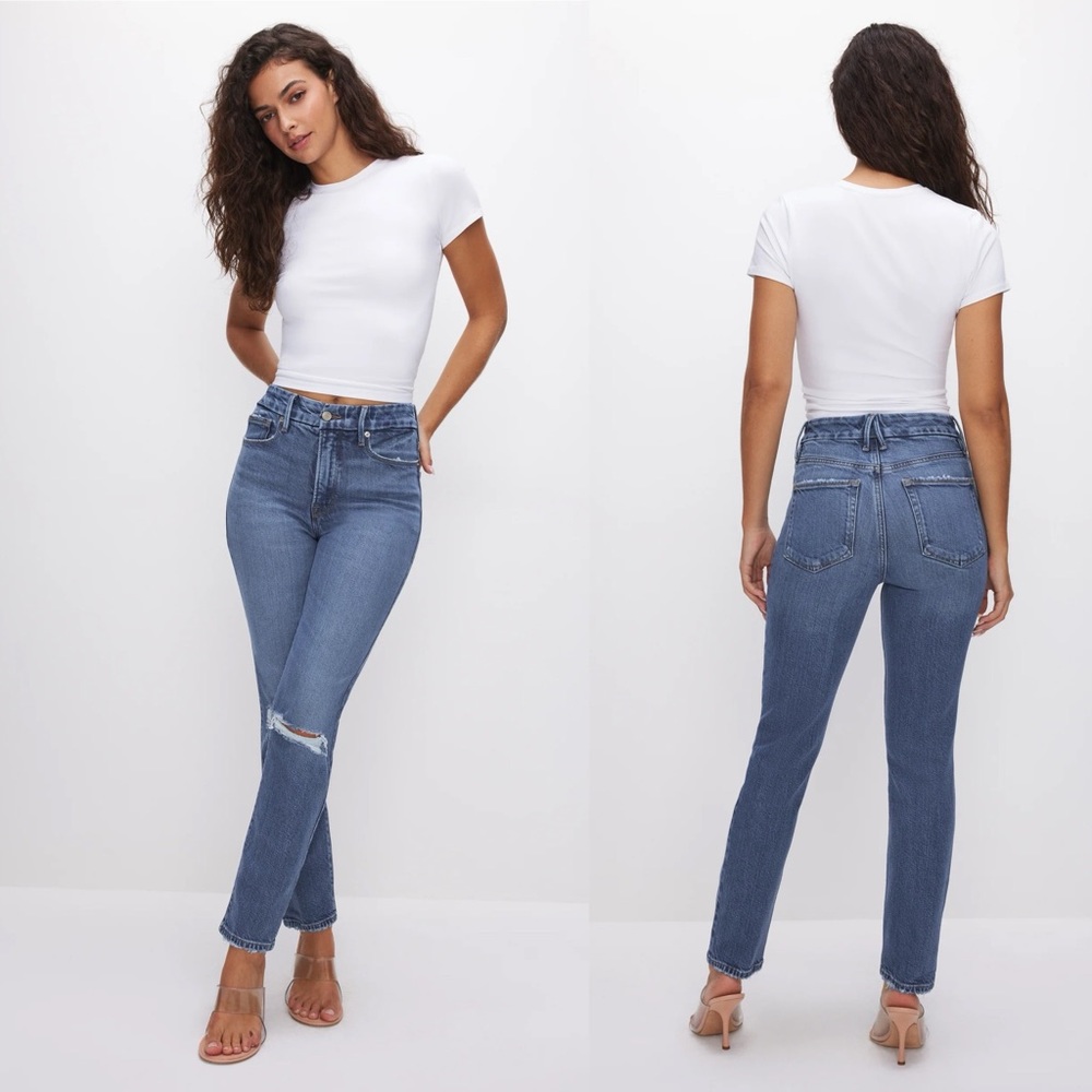 Good American SOFT-TECH GOOD CLASSIC SLIM STRAIGHT JEANS NWT Size 24